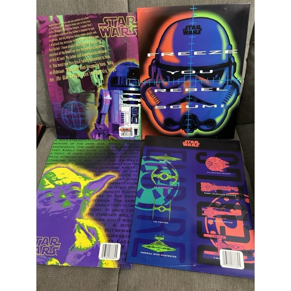 Vtg 1996 NOS Mead Star Wars 12x9 Portfolio School 4 Folder Lot read UNPUNCHED